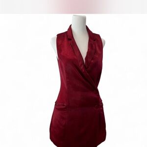 Burgundy Mini Vest Dress